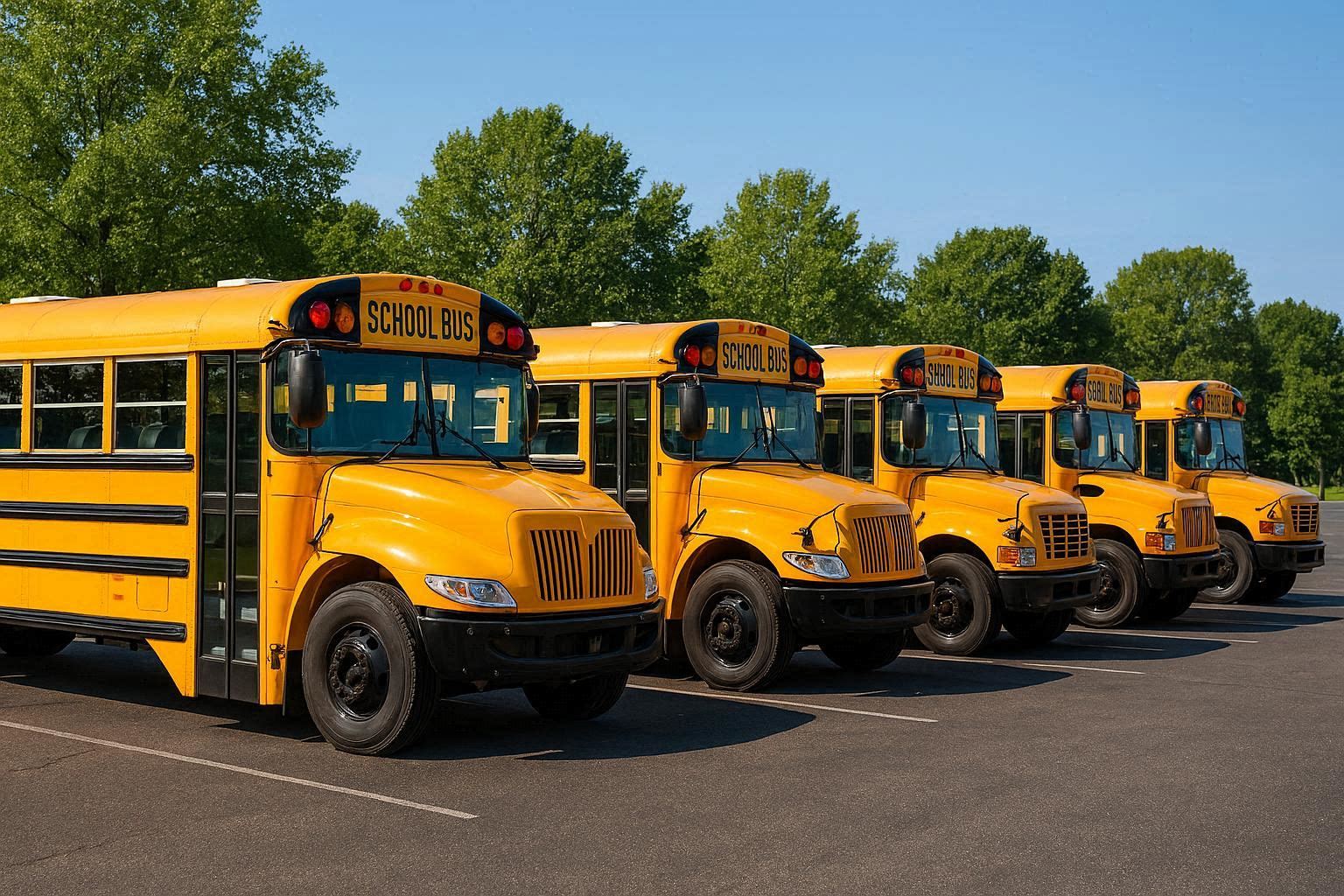 A fleet of school buses tracked with webtracker@trbo